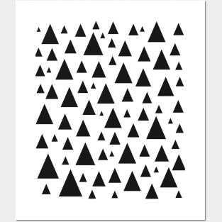 Monochrome Triangle Polka Dot Posters and Art